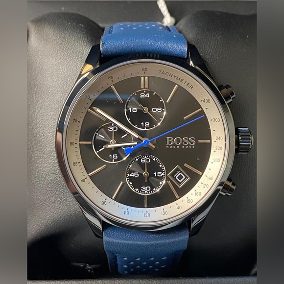 HB1513563 - Hugo Boss Men’s Grand Prix Black Dial Watch - Picture 1 of 11